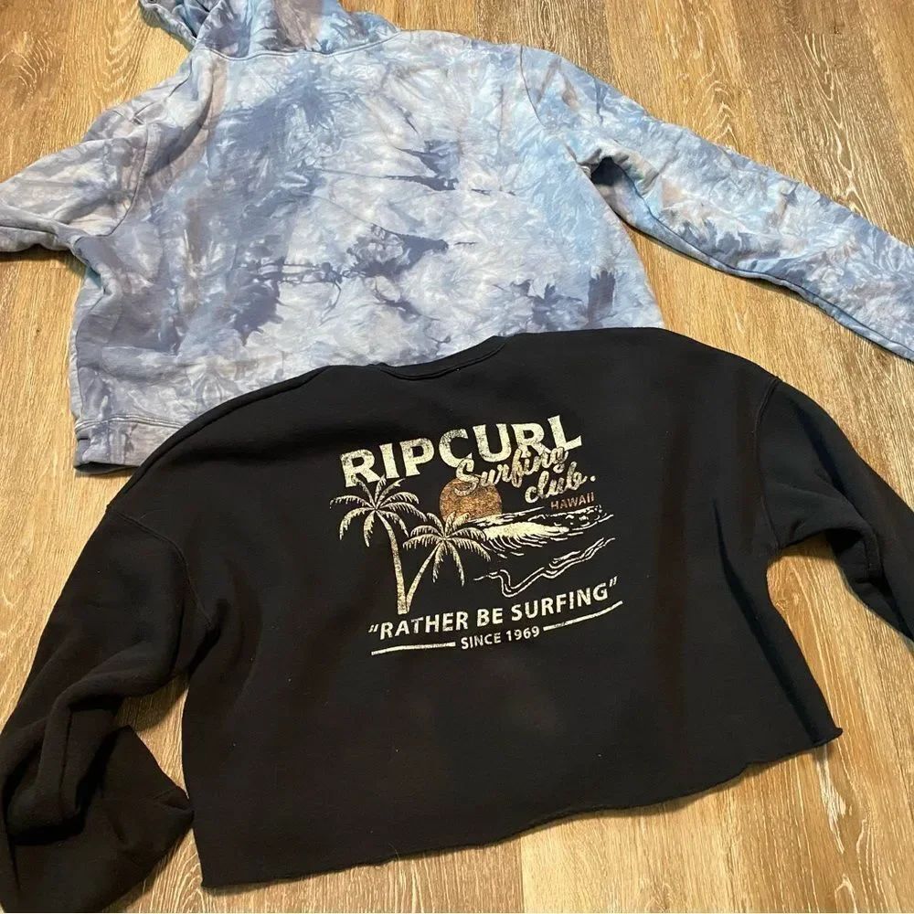 Rip Curl Duke’s Waikiki Crew Sweatshirt hoodie surfing bundle of 2 crop top S/M